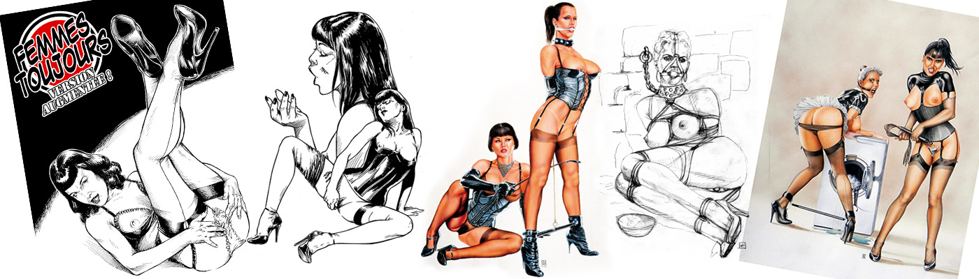 Dessins realistes de pin-up en bas nylon, talons hauts, shibari